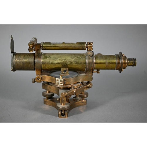 1224 - A vintage brass surveyor's dumpy level, 30 cm