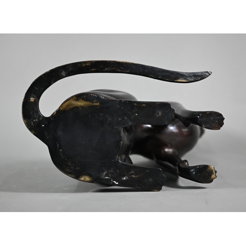 1231 - A brown bronze sculpture of a seated Egyptian cat, 37 cm h