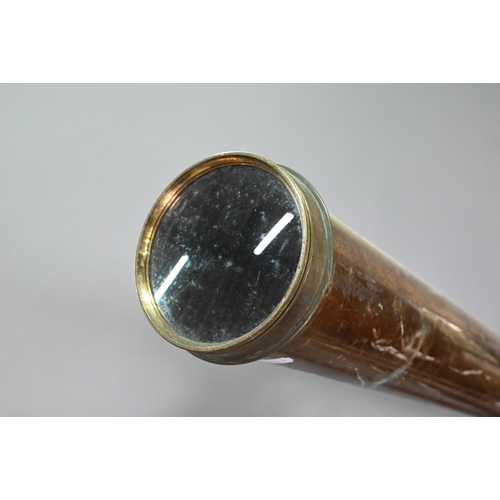 1234 - Dolland, London, a late 19th century brass tube telescope, raised on a folding wooden tripod stand -... 