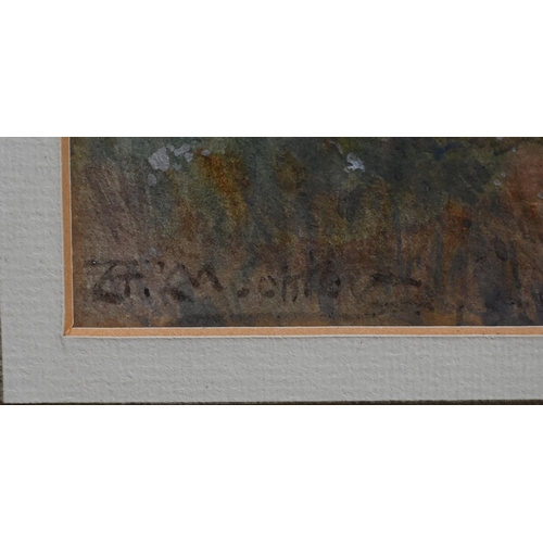 664 - Angelo Fairfax Muckley (1861-1920) - Moorland view, watercolour, signed lower left, 23.5 x 44.5 cm