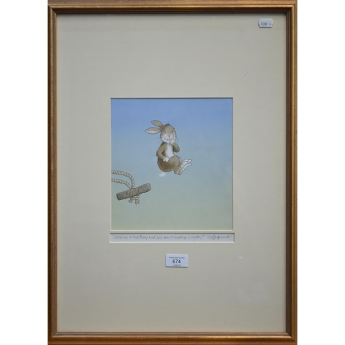 674 - Nick Butterworth (b 1946) - 'What was it that Percy had said about holding on tightly?', watercolour... 