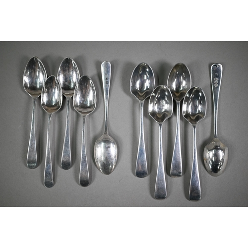 83 - A cased set of six Hanoverian rat-tail silver coffee spoons, Hampton Utilities, Birmingham 1969, to/... 