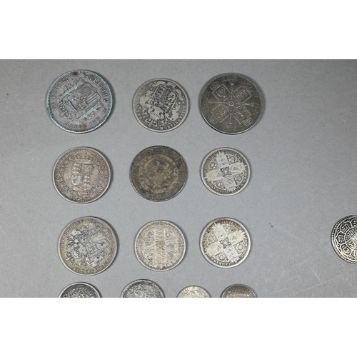 1029 - A selection of Georgian and later silver coins, to/w an 1898 Spanish five pesetas, a Nepalese Mohar,... 