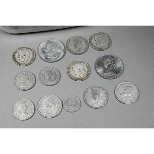 1033 - A quantity of mostly 20th century silver, nickel and cupro-nickel British coinage, etc