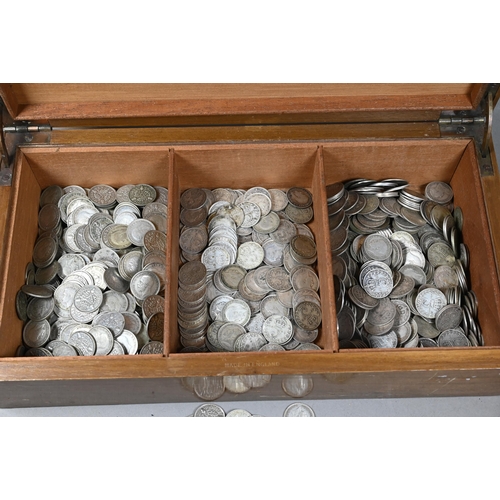 1034 - A large collection of Victorian and later silver 3d pieces