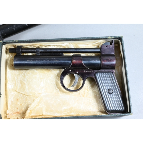 1070 - A vintage boxed Webley Scott 'Junior' air pistol to/w a 'Daisy' pop-gun (2)Purchasers must be 18 and... 