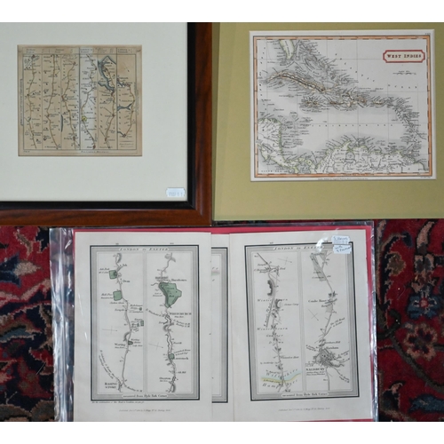 1156 - A selection of 19th century engraved county maps and others, to/w various Gilby and other route-maps... 