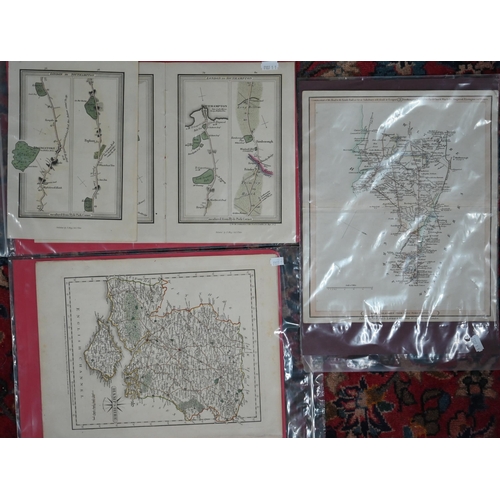 1156 - A selection of 19th century engraved county maps and others, to/w various Gilby and other route-maps... 