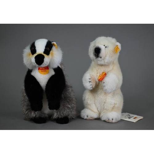 1194 - A Steiff polar bear 'Arco' and badger 'Lizzy', each 26 cm approx (2)