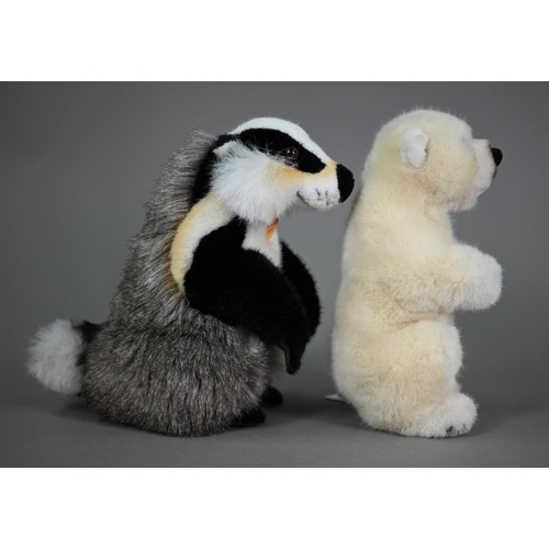 1194 - A Steiff polar bear 'Arco' and badger 'Lizzy', each 26 cm approx (2)