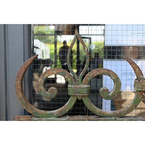 956 - A pair of antique wrought iron and strapwork country house garden gates, previously at Crawley Court... 