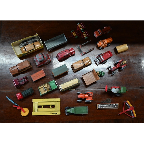 1181 - Various unboxed Dinky and other models - all in played-with condition (box)