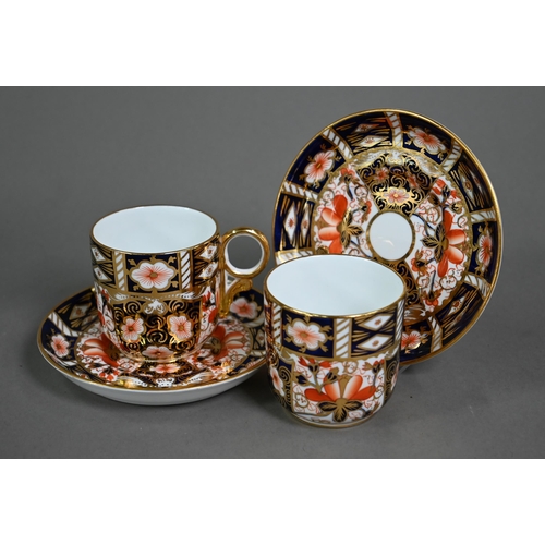 596 - Two sets of six Royal Crown Derby Imari coffee cups and saucers, to/w two spare saucers