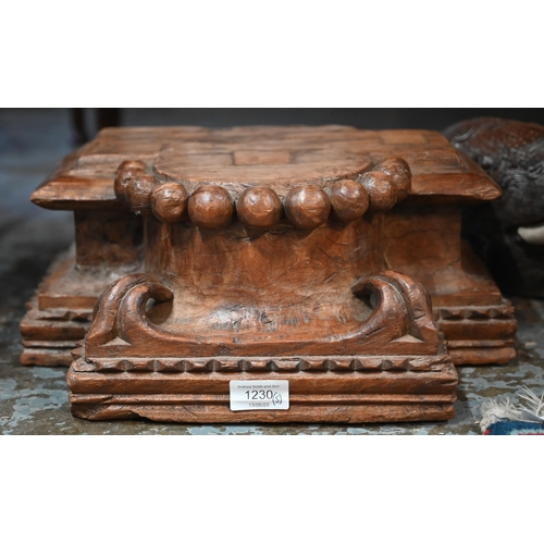 1230 - Assorted antique carved Indian hardwood architectural components (5)