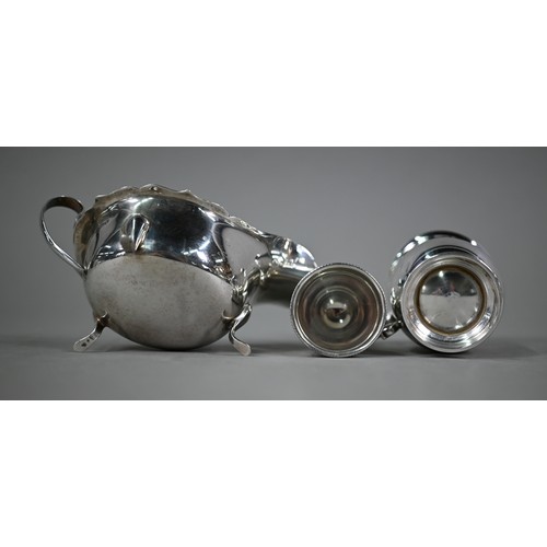 159 - A silver sauce-boat, Viners, Sheffield 1939, to/w Christening mug, Birmingham 1954 and an egg-cup, L... 