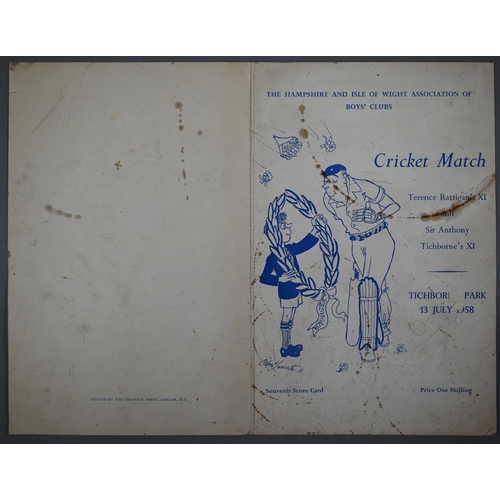 194 - Cricket: Hampshire and Isle of Wight Association of Boy's Clubs celebrity match souvenir scorecard, ... 