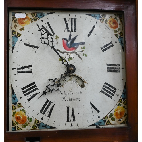 387 - An early 19th century 'John Leech, Romsey' oak thirty hour longcase clock, painted dial with date ap... 