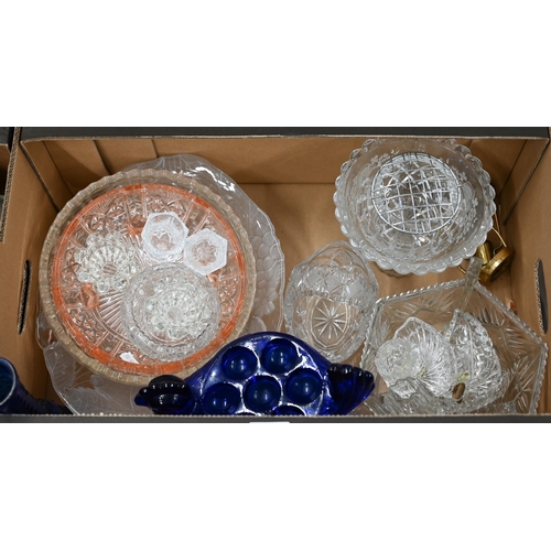 113 - Two boxes of decorative and useful table-glass etc (2)