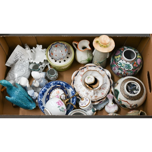 147 - Two boxes of decorative and useful ceramics