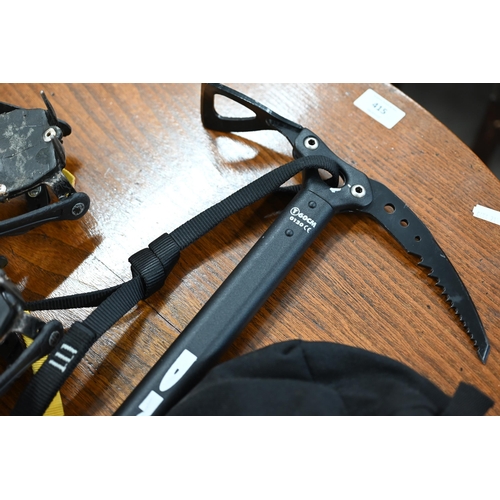 217 - A Raptor DMM mountaineer's ice-axe and a pair of Grivel crampons