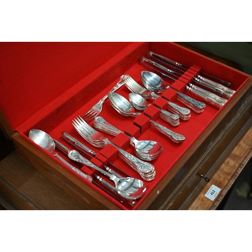 219 - A part set of EPNS Kings pattern cutlery in canteen and other flatware and cutlery in another cantee... 