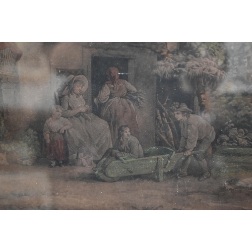 272 - # Morland's 'The Happy Cottagers', 19th century engraving, 40 x 48 cm