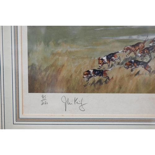 273 - After John King - 'The Cheshire Beagles', ltd ed print, numbered 95/281, pencil signed, 39 x 53 cm