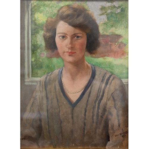 281 - EBG Shiffner - 'Vivien', Portrait of a lady, oil on board, signed, 39 x 29 cm