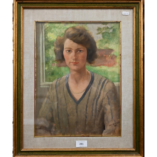 281 - EBG Shiffner - 'Vivien', Portrait of a lady, oil on board, signed, 39 x 29 cm