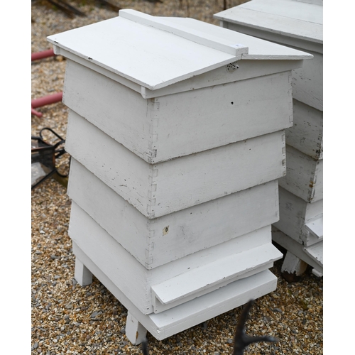 38 - A traditional wooden bee hive, painted white