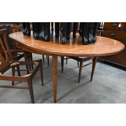 398 - G-Plan teak and aframasia extending dining table with folding central leaf, 170 cm x 120 cm wide x 7... 