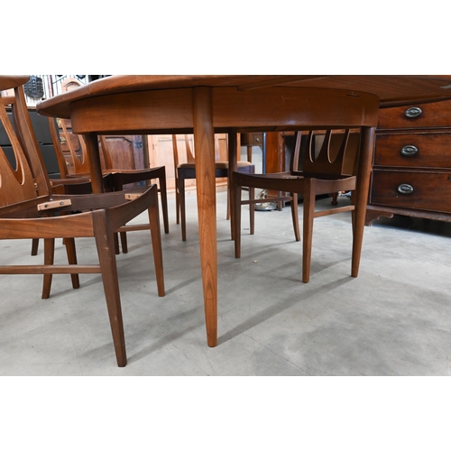 398 - G-Plan teak and aframasia extending dining table with folding central leaf, 170 cm x 120 cm wide x 7... 