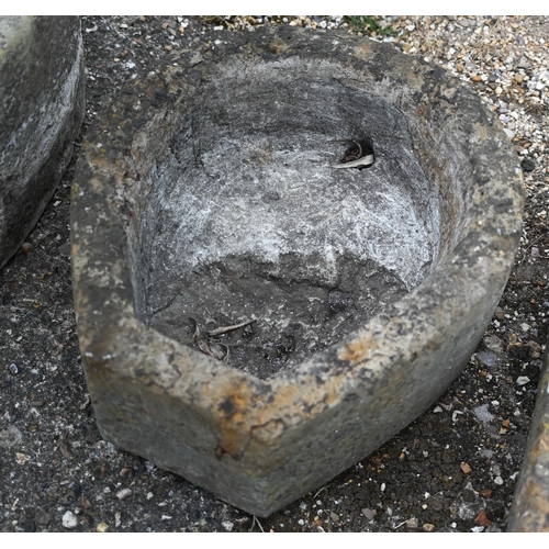 43 - Two antique cut stone sink/troughs (2)
