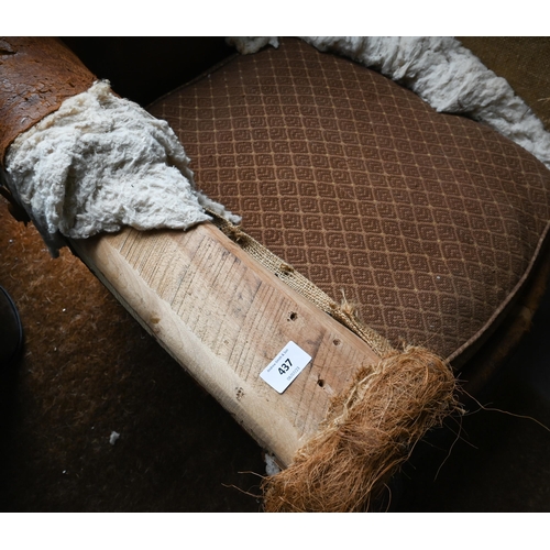 437 - # A 1930s Art Deco leather armchair for restoration, by repute Ercol