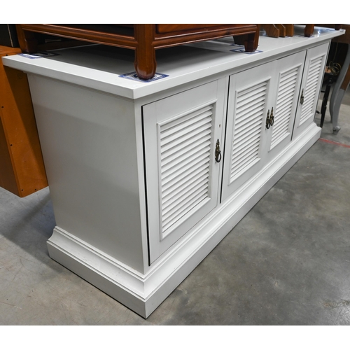 597 - A contemporary white finished colonial style sideboard by Younger, 200 cm long x 52 cm x 78 cm high