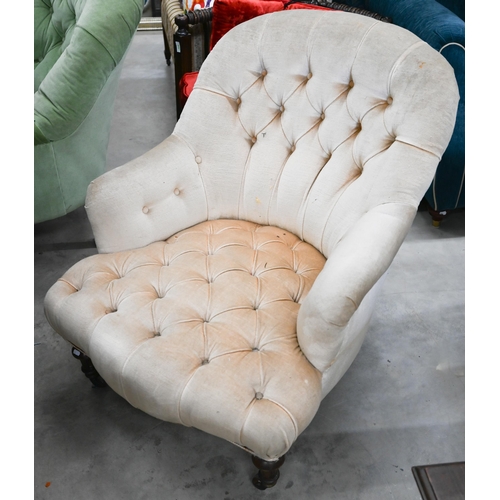 627 - # A button upholstered salon armchair