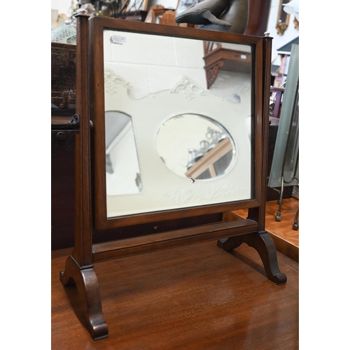 631 - A converted George III mahogany square top piano, now a sideboard to/w a mirror (2)