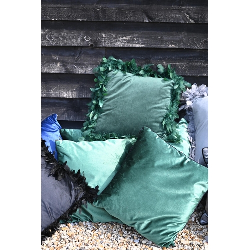 641 - A quantity of modern plush/velvet cushions, various colours (18)