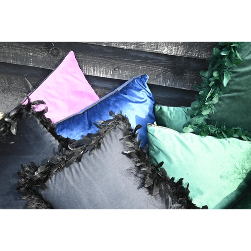 641 - A quantity of modern plush/velvet cushions, various colours (18)