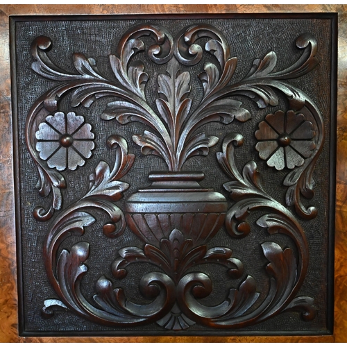 561 - A Victorian mahogany and burr walnut hall cupboard on bun feet, 70 cm wide x 60 cm deep x 195 cm hig... 