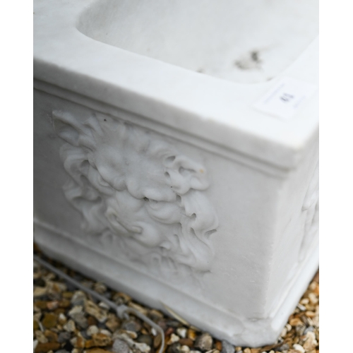 12 - An antique style marble trough planter with relief cut frieze depicting a procession of frolicking c... 