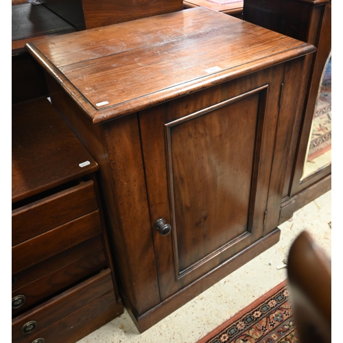 503 - # A Victorian mahogany side cabinet with single panelled door, 62 x 48 x 78 cm h