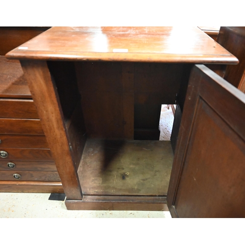 503 - # A Victorian mahogany side cabinet with single panelled door, 62 x 48 x 78 cm h