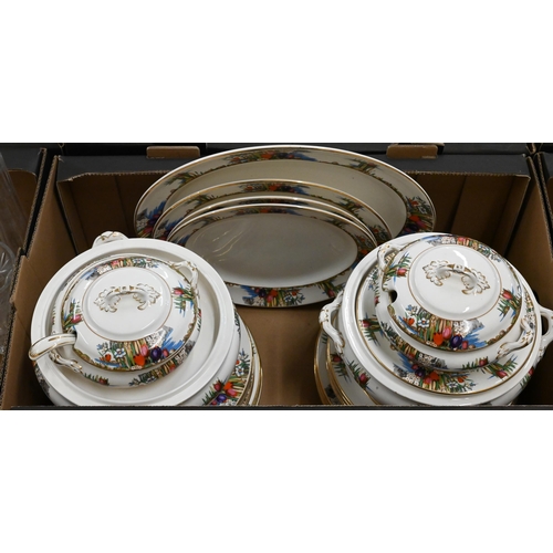 114 - A Losol Ware 'The Downay' dinner service, printed with flowers (box)