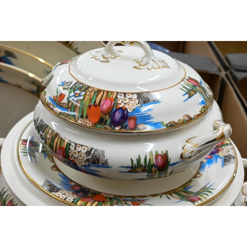 114 - A Losol Ware 'The Downay' dinner service, printed with flowers (box)