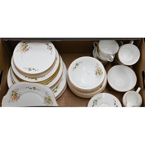 116 - A Coalport china dinner/tea service, printed with fruit (box)