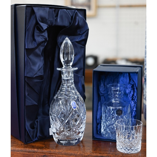 137 - A Royal Doulton Crystal decanter in Stuart crystal box to/w a boxed Stuart Crystal bedside water car... 