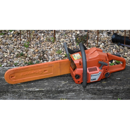 19 - A used Husqvarna 136 chainsaw, as seen