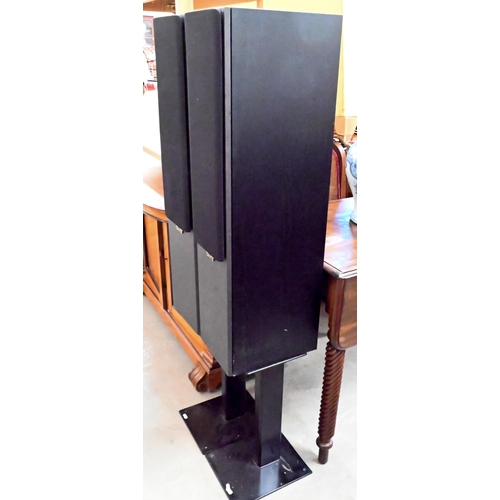 214 - A pair of Tannoy Merary M3 80w hifi pillar speakers on stands, 132 cm high