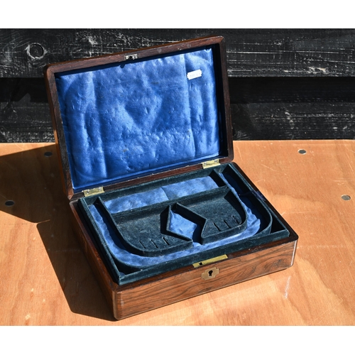 234 - A Victorian rosewood jewellery box with fitted trays